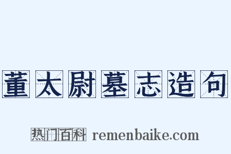 董太尉墓志造句是什么意思的图片